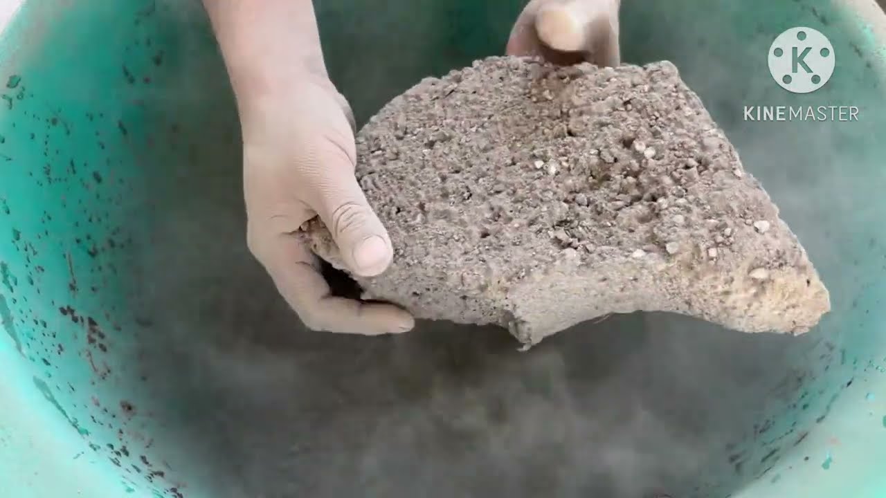 ASMR|| charcoal ashes white stones dry and water crumbing 