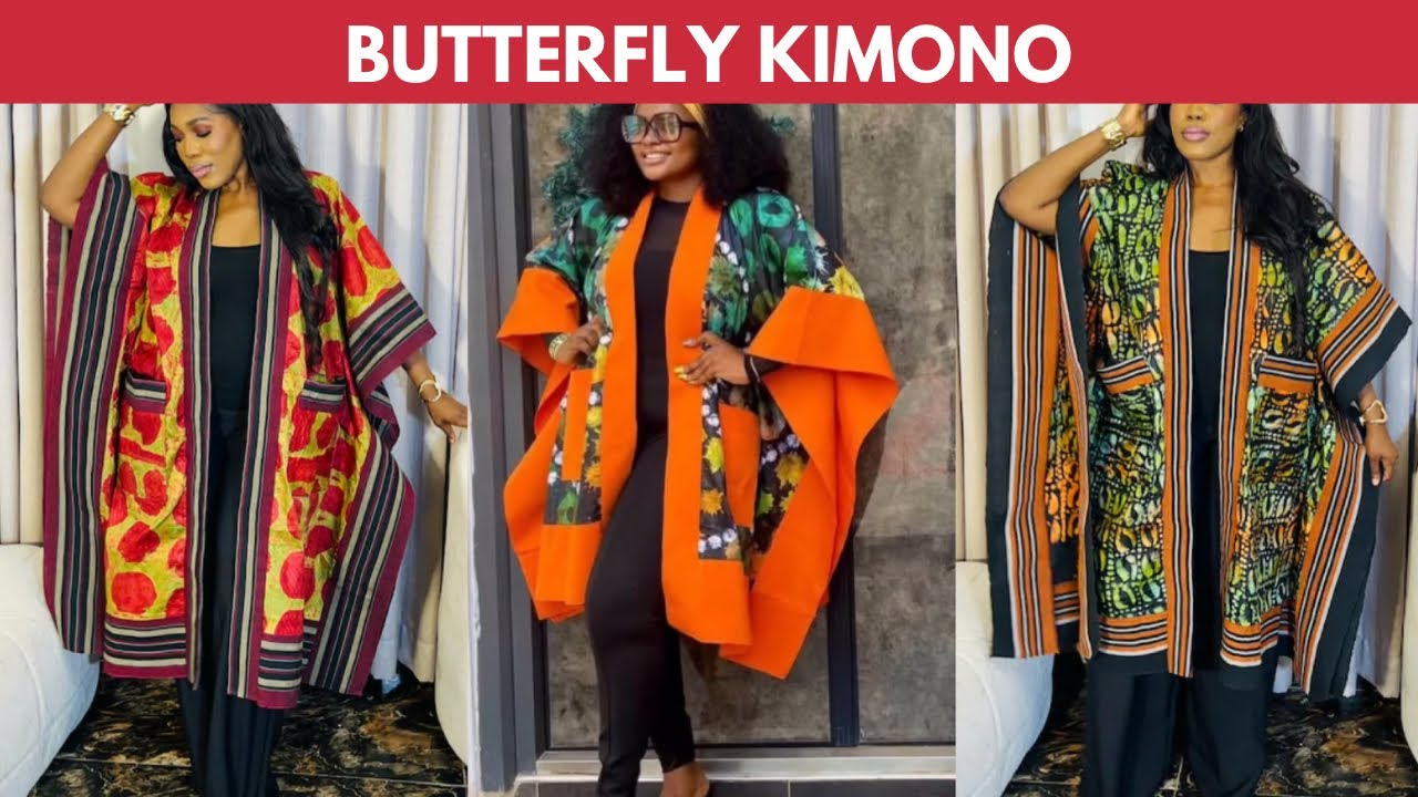 How to Cut & Sew a Butterfly Kimono with Ankara & Aso-oke Fabric | Cutting & Stitching | The Silem
