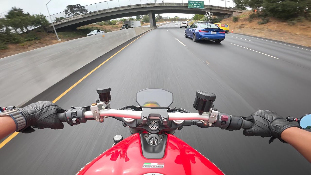 Morning Ride to Class on My Ducati Monster 1200 | Pops, Bangs & Scenic Route Back