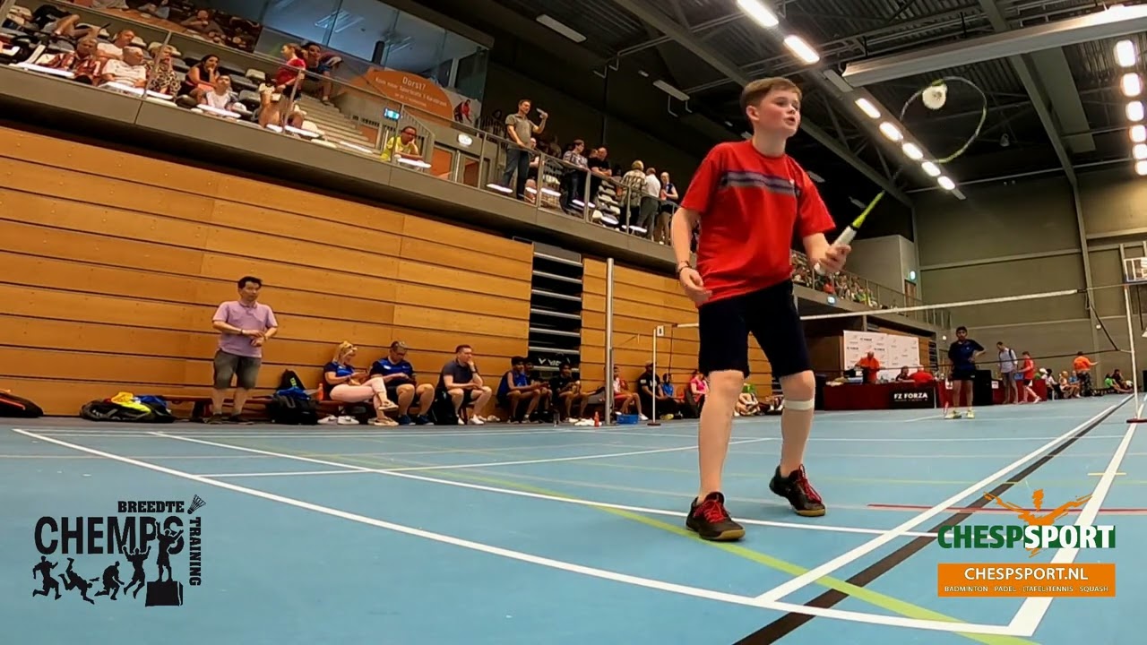 NJK badminton 2023 - ME U13 kwartfinale Jelle Smeding - Shashank Narayanam