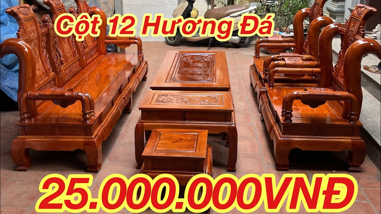 BỘ TẦN THUỶ HOÀNG CỘT 12 GỖ HƯƠNG ĐÁ CHỌN VÂN CHỈ 25TR HOÀN THIỆN