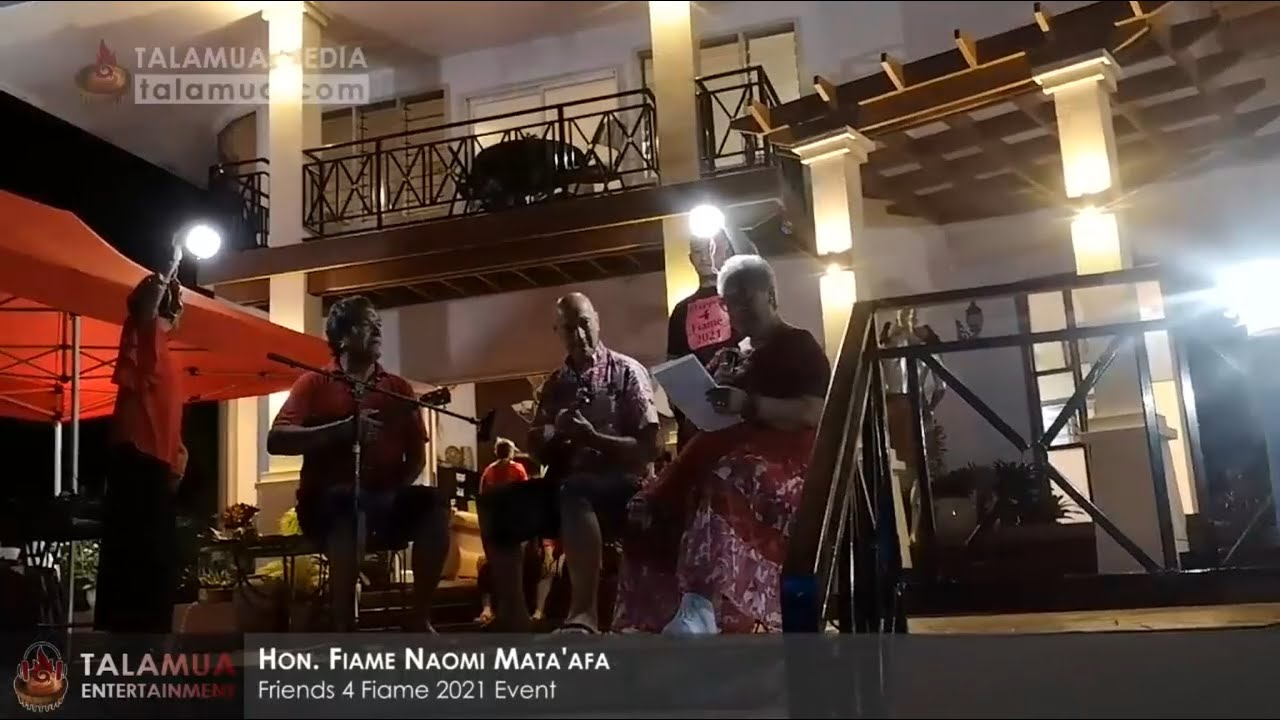 PM Elect Hon Fiame Naomi Mataafa performs 'Lau Lupe Oi Maluana' by Tafaogalupe
