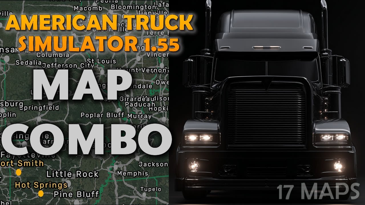 American Map Combo with Iowa for ATS 1.55 * 17 Maps * Load Order, Setup Guide
