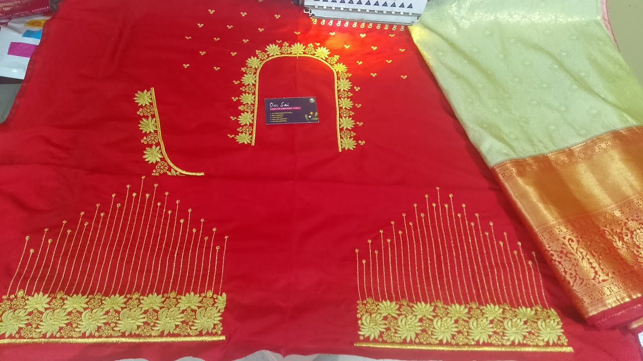 #Lotus Embroidery🧵 తామర పువ్వు కంప్యూటర్ ఎంబ్రాయిడరీ వర్క్ 👌🏻👌🏻