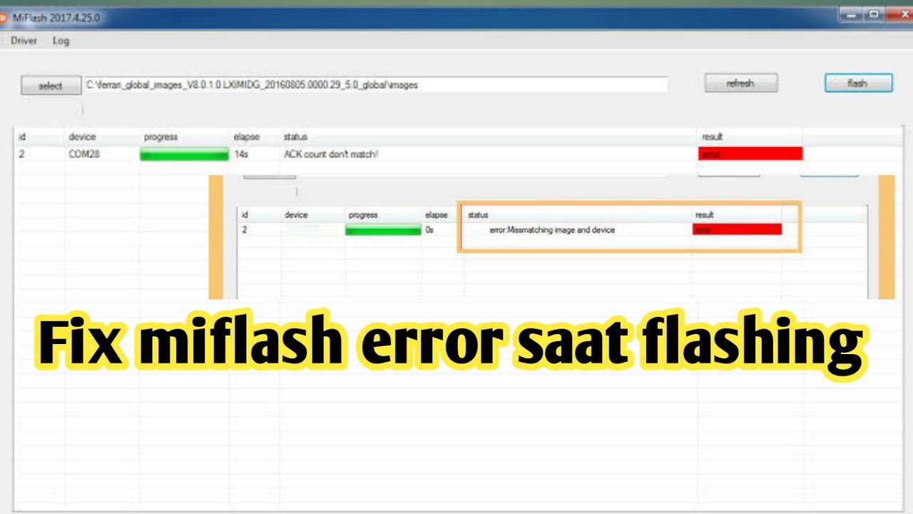 fix mi flash tool error