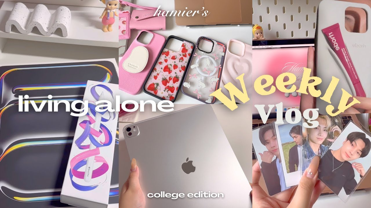 WEEKLY VLOG 🎀🌷• college diaries: unboxing my iPad Pro 13