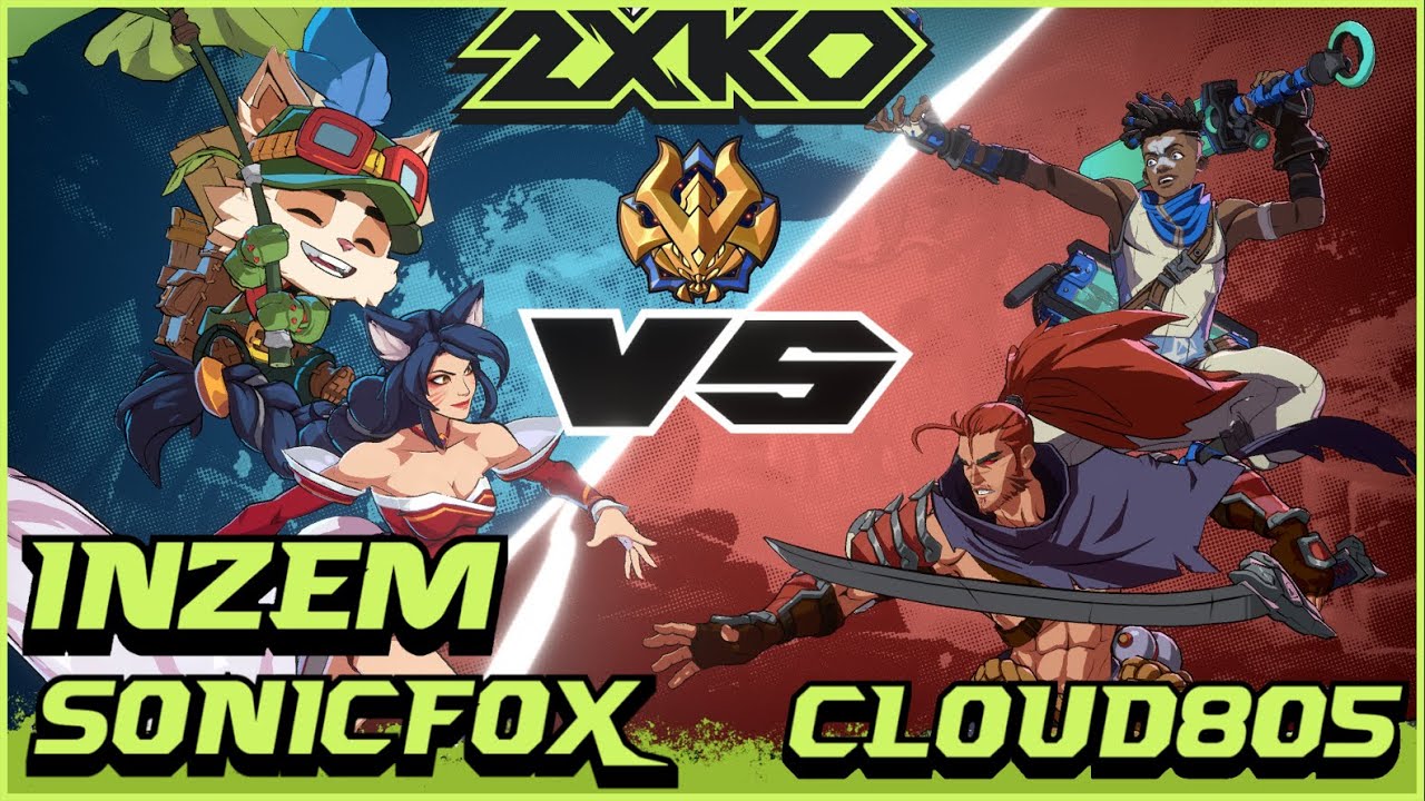 2XKO - INZEM/SonicFox (Teemo/Ahri) vs CLOUD805 (Ekko/Yasuo) - 2XKO Fights!