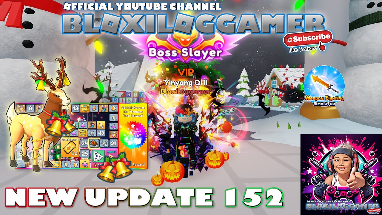 New Update 152 Christmas Event Weapon Fighting Simulator | Bloxiloggamer