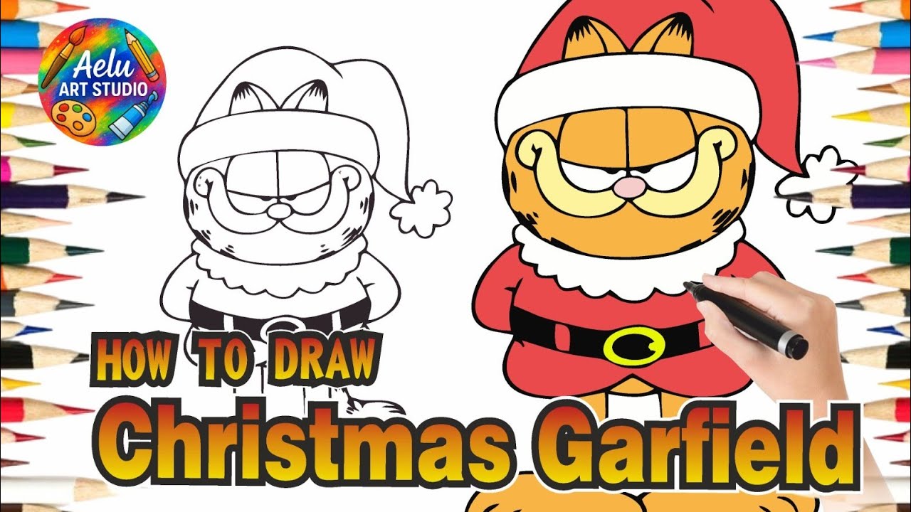 How to Draw Christmas Garfield | Easy Drawing for Kids & All Ages
