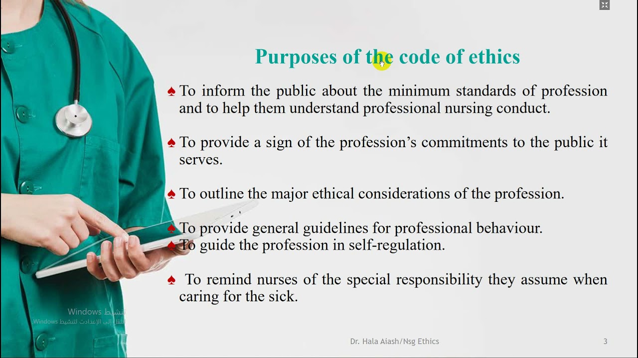 Chapter 3 - Code of Ethics in Nursing الجزء الأول