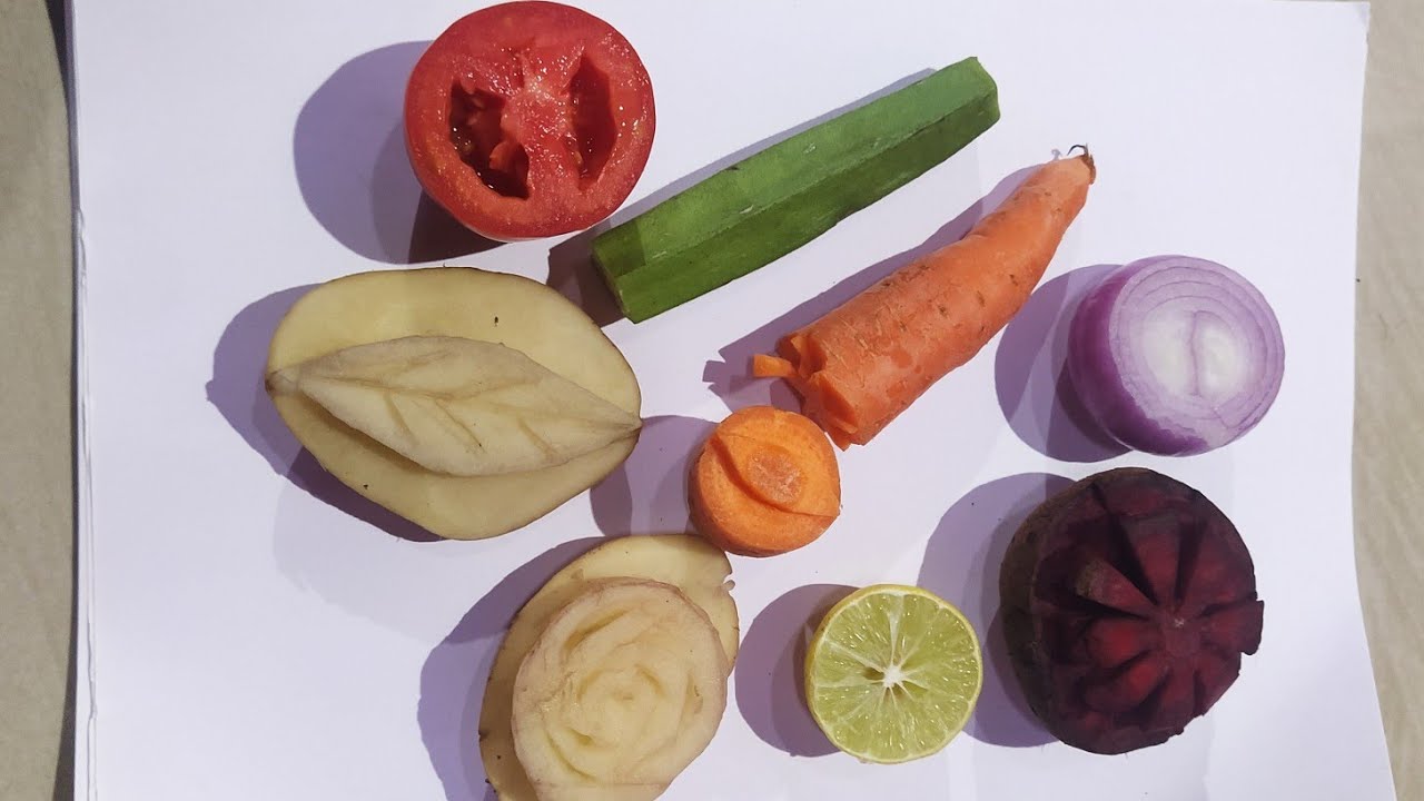 Hacks of Painting/vegetables stamp activity/Acrylic painting print with vegetable @SwapArtGallery
