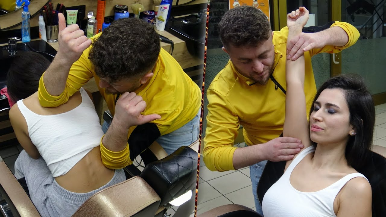 @BetussASMR SCRATCHING MASSAGE & HAIR CRACK & head, face, arm, foot, leg, palm, back, waist massage