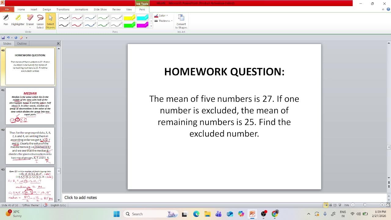 Some advanced questions related to mean