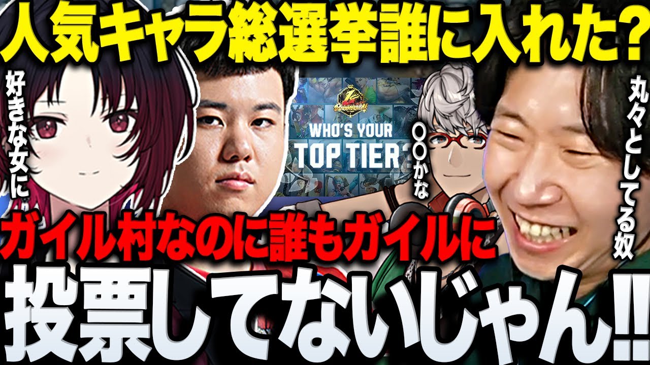 【スト6】人気キャラ総選挙で実は誰もガイルに投票していない事実に笑うガイル村集会まとめwww【三人称/ドンピシャ/ひぐち/如月れん/アルランディス/ガイル村/切り抜き】