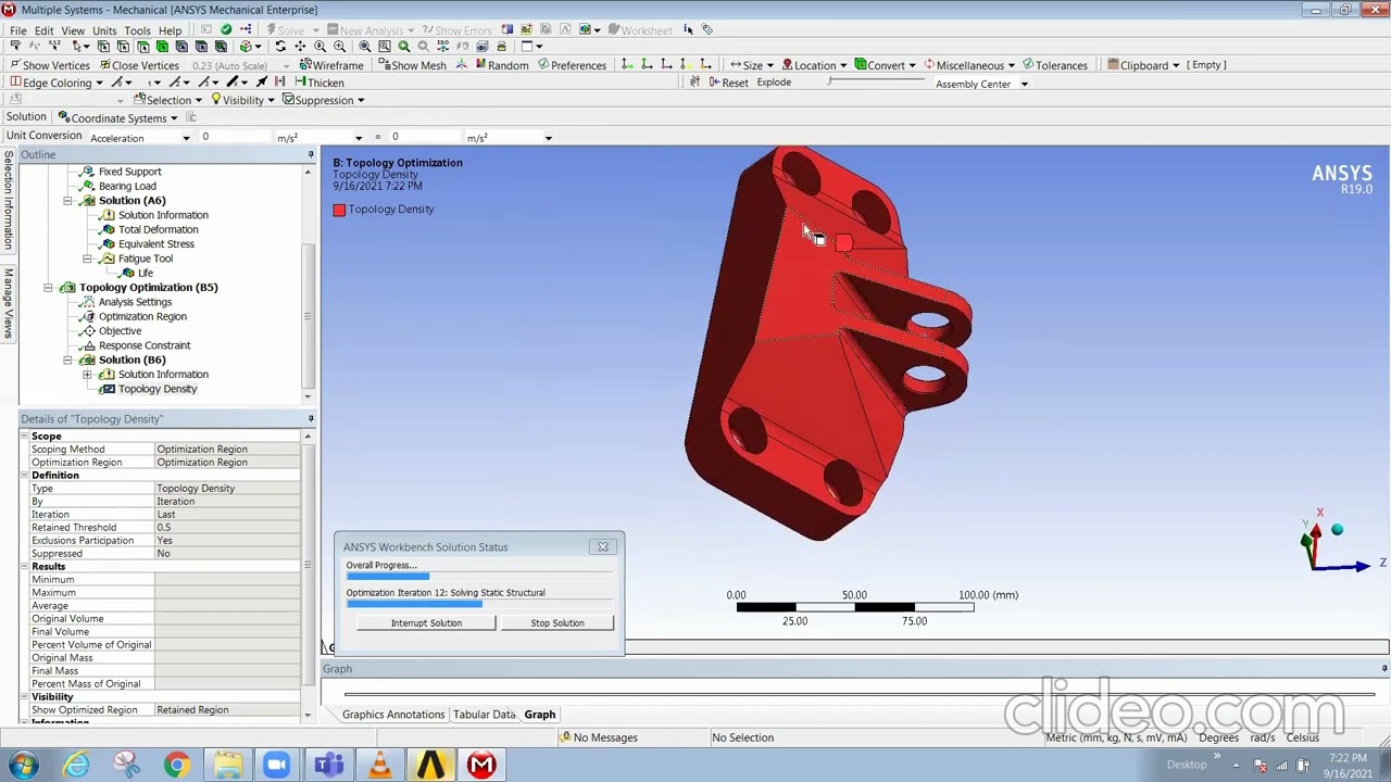 Ansys Workbench-Topology Optimization of Engine Bracket.#fea #ansysworkbench #structural #mechanical