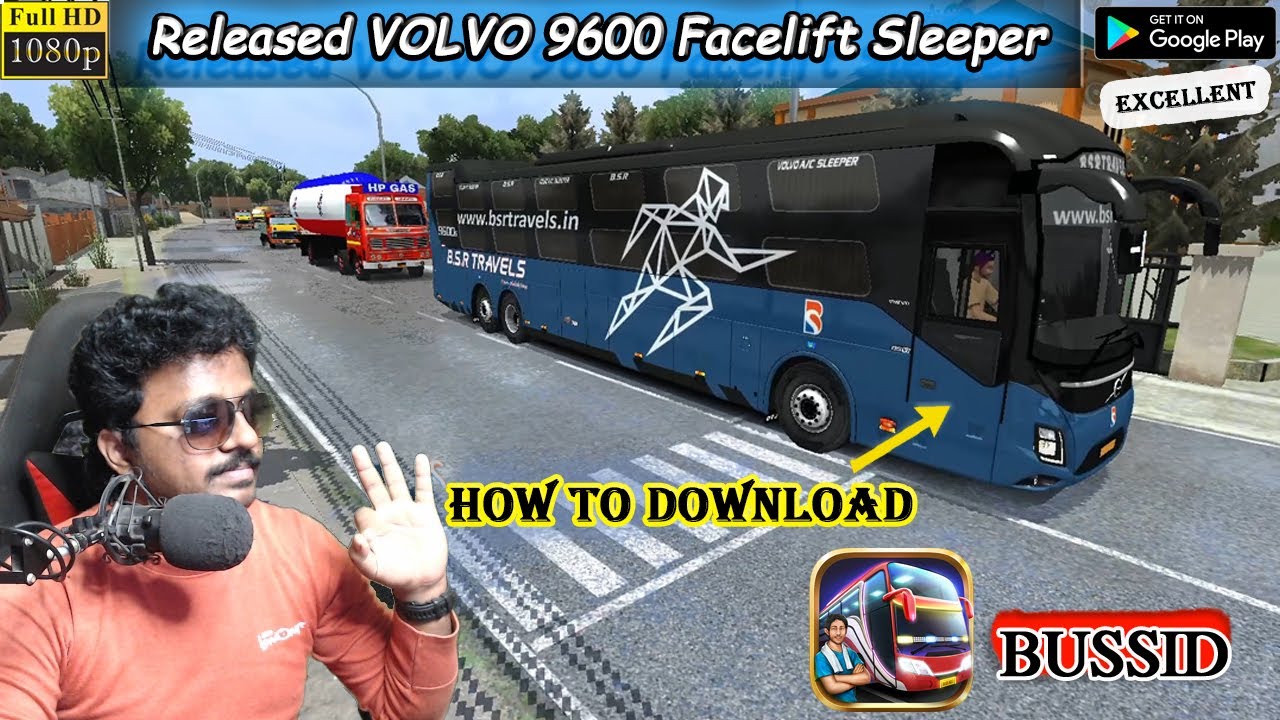 How to Download Volvo 9600 Facelift Sleeper Bus Mod in Bus Simulator Indonesia Android in Telugu