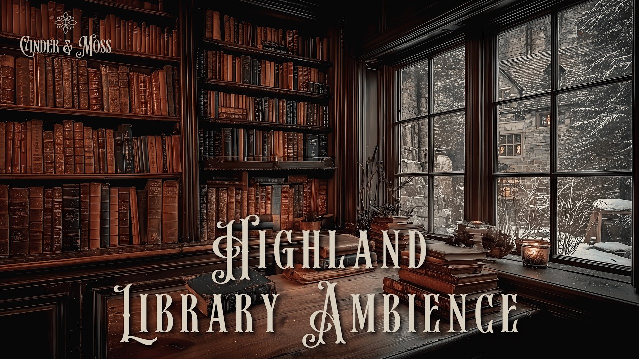 Snowy Library Ambience ❄️ Cozy Reading Music (No Vocals) | 2 Hours