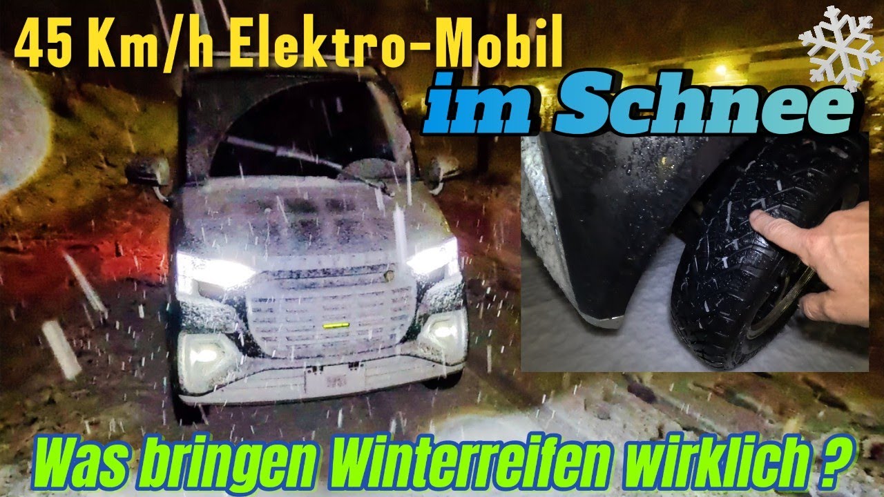 Die NACKTE Wahrheit über 45 Km/h E-Autos im Schnee‼️KATASTROPHE? 😲  Oder fahrbar dank Winterreifen?