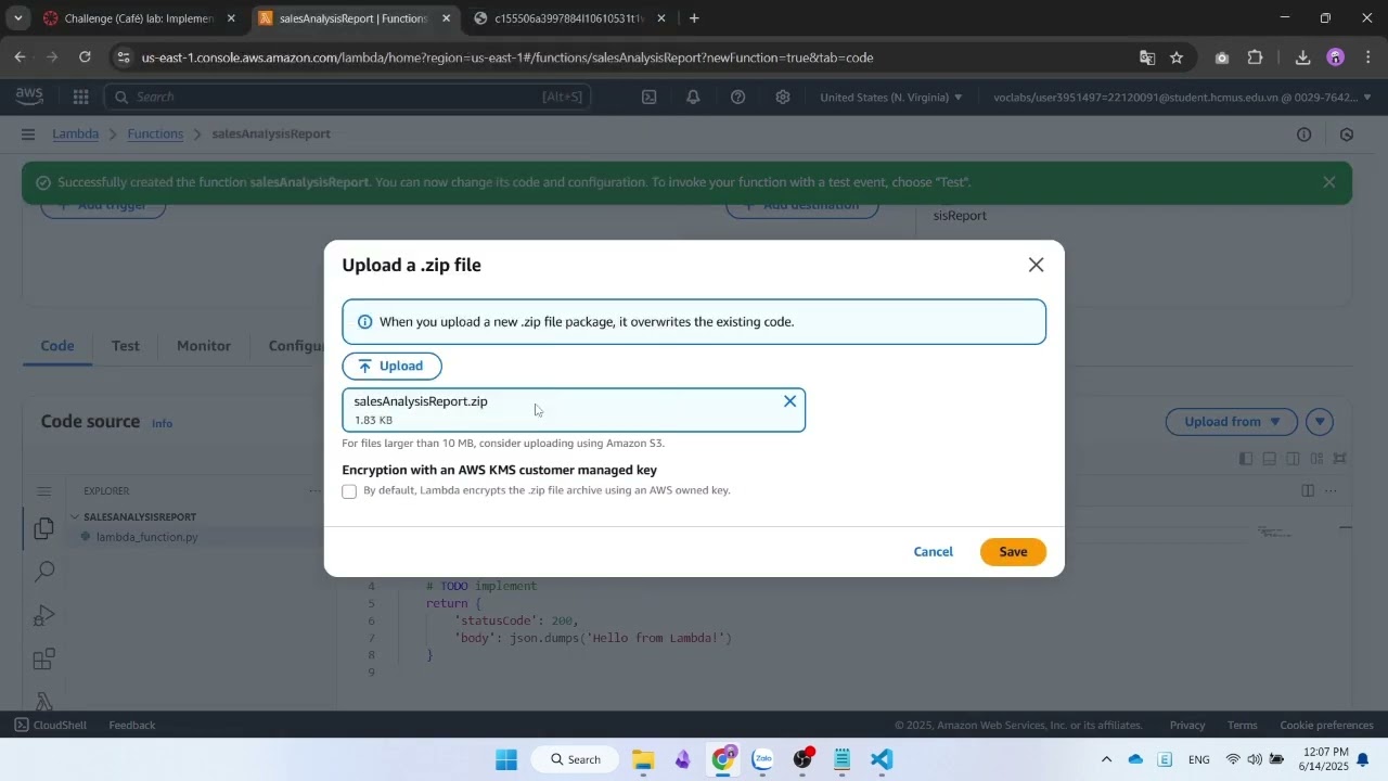 Module 14 - Challenge lab - Implementing a Serverless Architecture for the Café