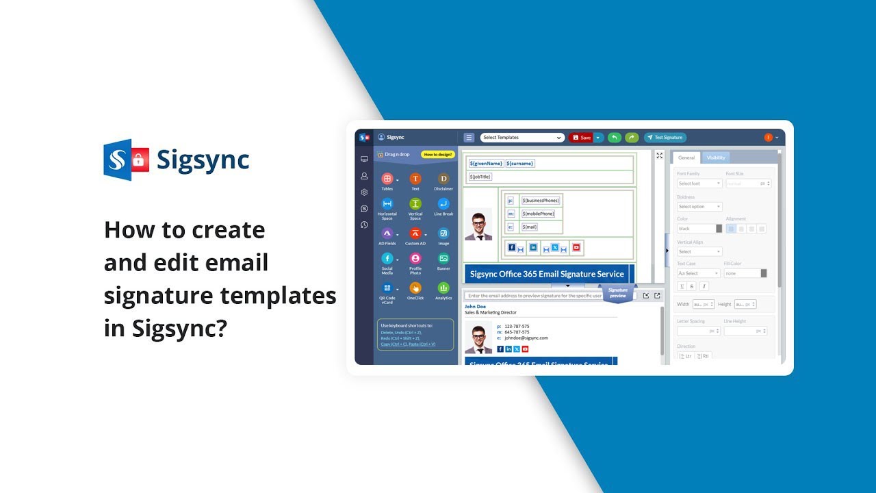 How to create and edit email signature templates in Sigsync?