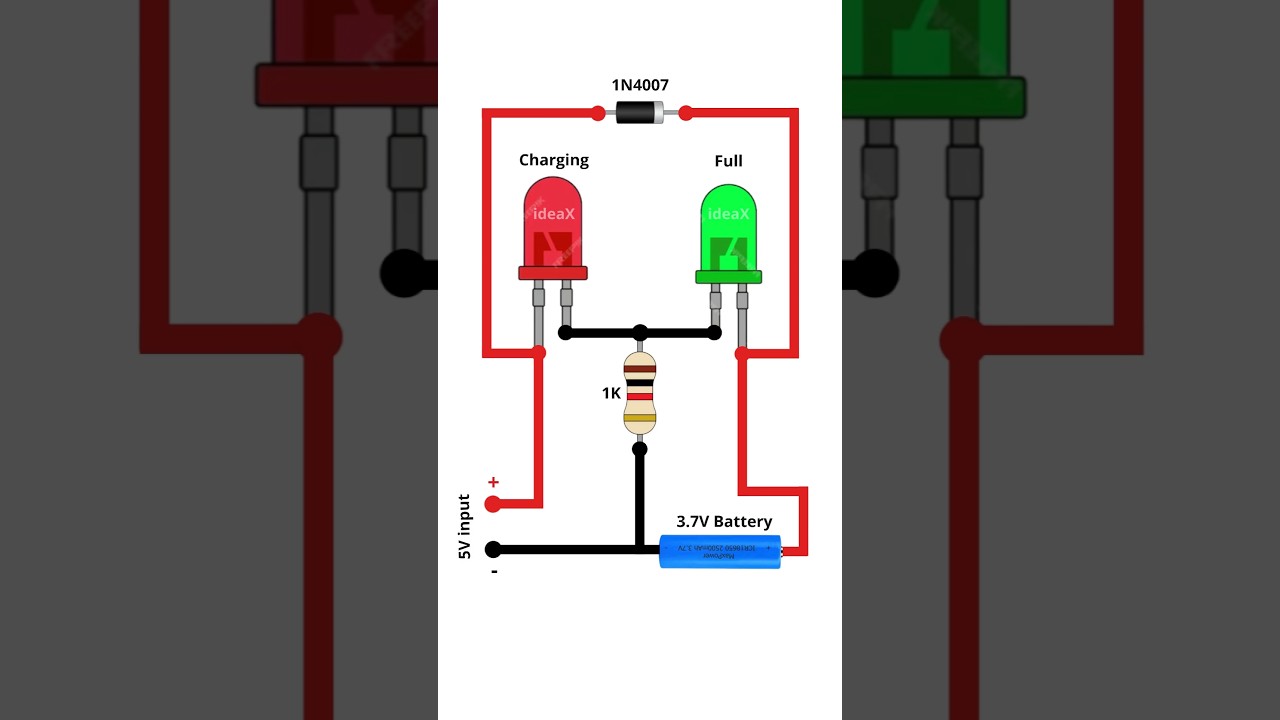 Make a 3.7V Battery Charger with LED Indicator! 🔋💡 #electronics #diy #ideax