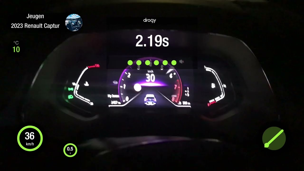 2023 Renault Captur 1.3 Tce fwd 103kw 0-100 kmh acceleration with #dragy