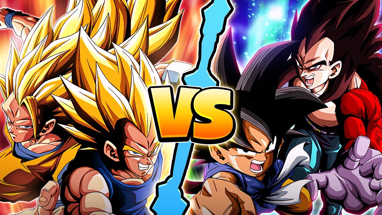 LR SSJ3 GOKU & SSJ2 VEGETA TEAM VERSUS LR GT GOKU & SSJ4 VEGETA TEAM! (DBZ: Dokkan Battle)