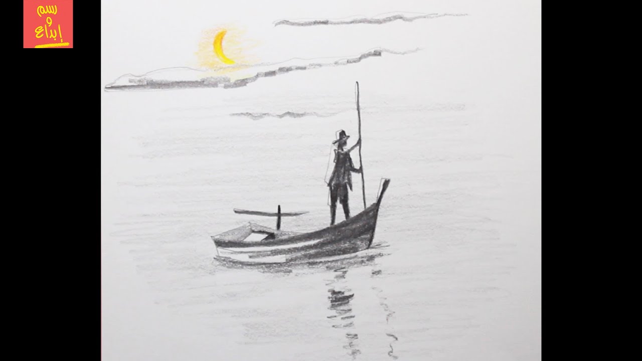 #رسم منظر طبيعي وهلال رمضان || رسومات رمضان | رسم سهل