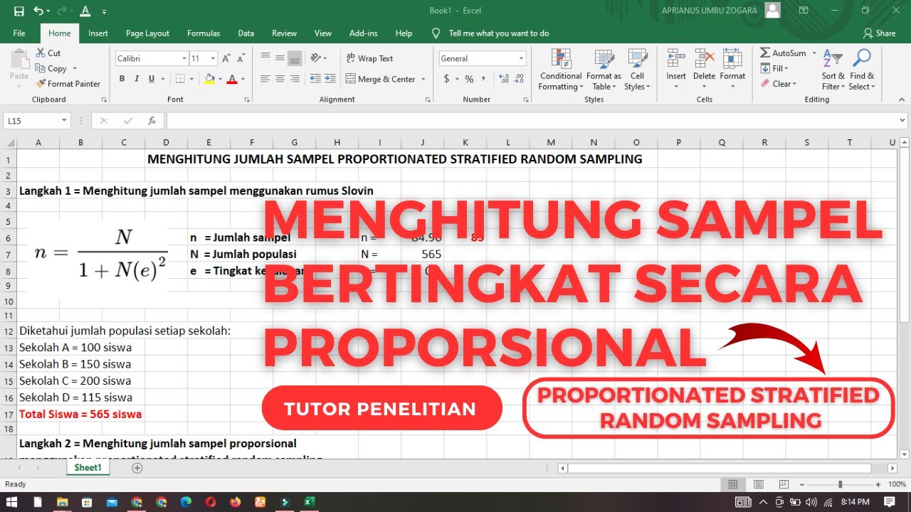 Cara Menghitung Sampel Bertingkat Menggunakan Proportionated Stratified Random Sampling