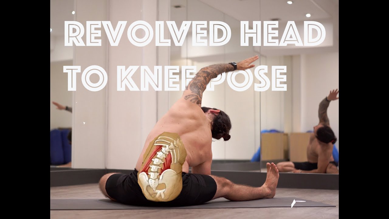 Revolved head to knee pose variations