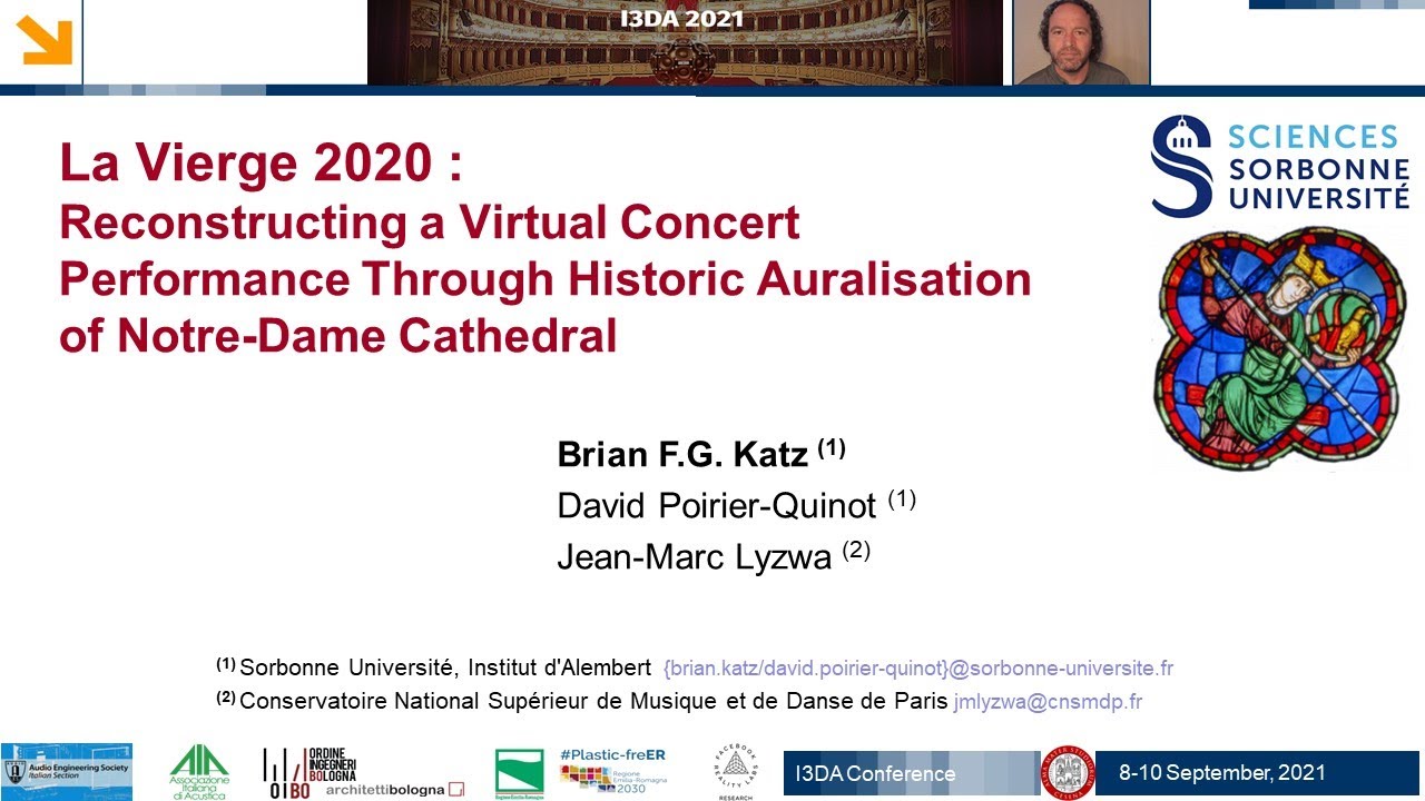 La Vierge 2020 : Virtual Performance Historic Auralisation of Notre-Dame Cathedral, I3DA 2021
