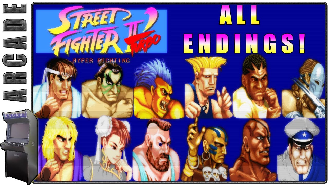 Street Fighter 2' Turbo Hyper Fighting |  All Endings + Special Credits | Arcade Version