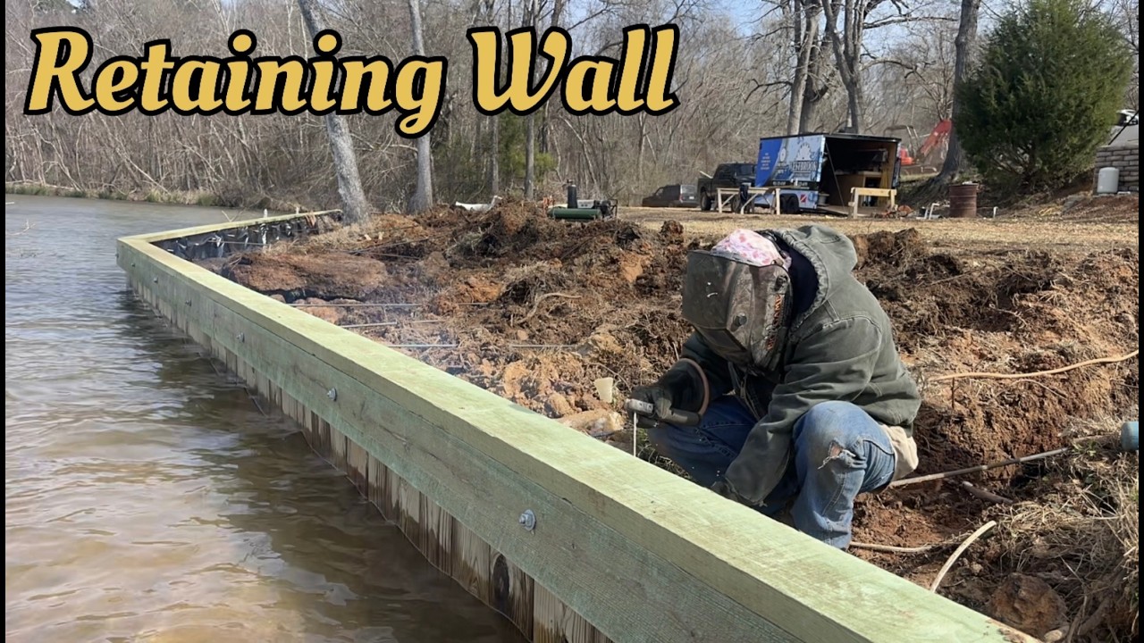 210 ft of Wooden Retaining Wall - Lake Jacksonville