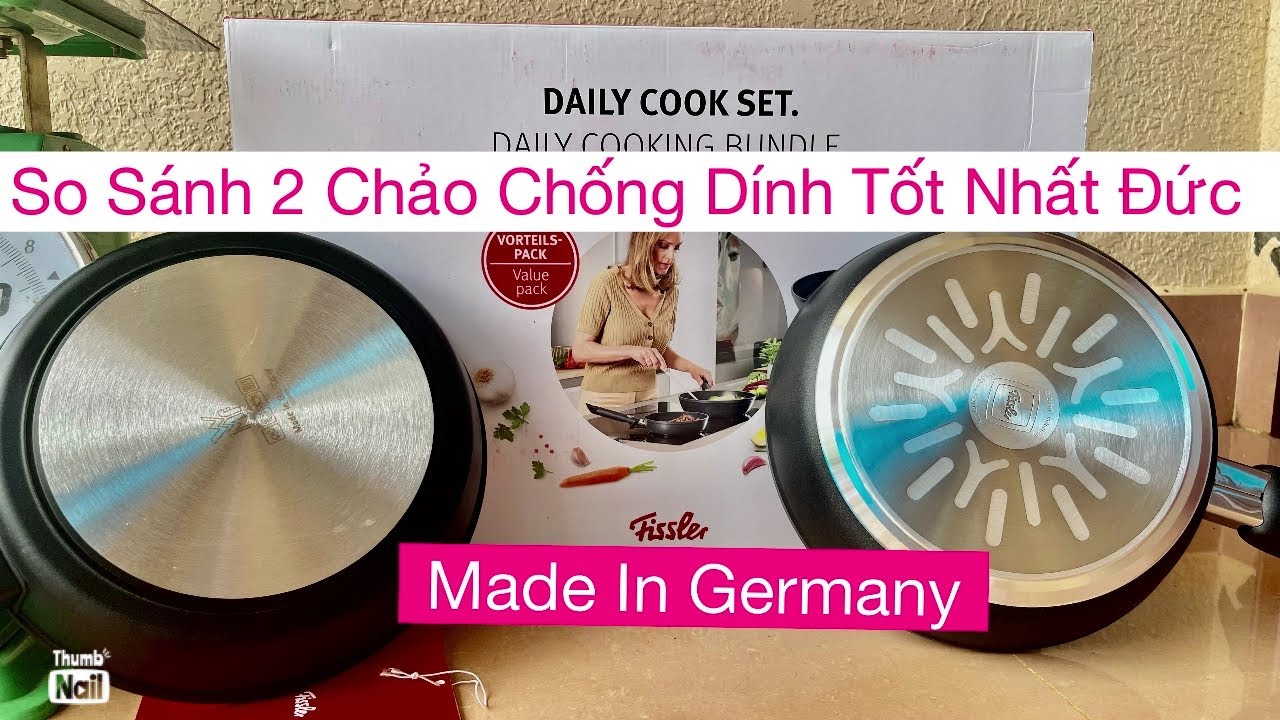 Review SO SÁNH 2 chảo CHỐNG DÍNH TỐT NHẤT của Đức( chảo Wmf premium, chảo fissler adamant comfort)