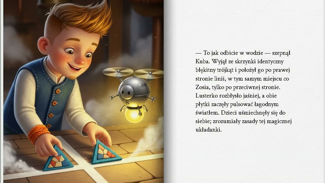 Miasteczko Witraży i Magia Symetrii Polish bajka dla dzieci zabawa z nauką dla dzieci