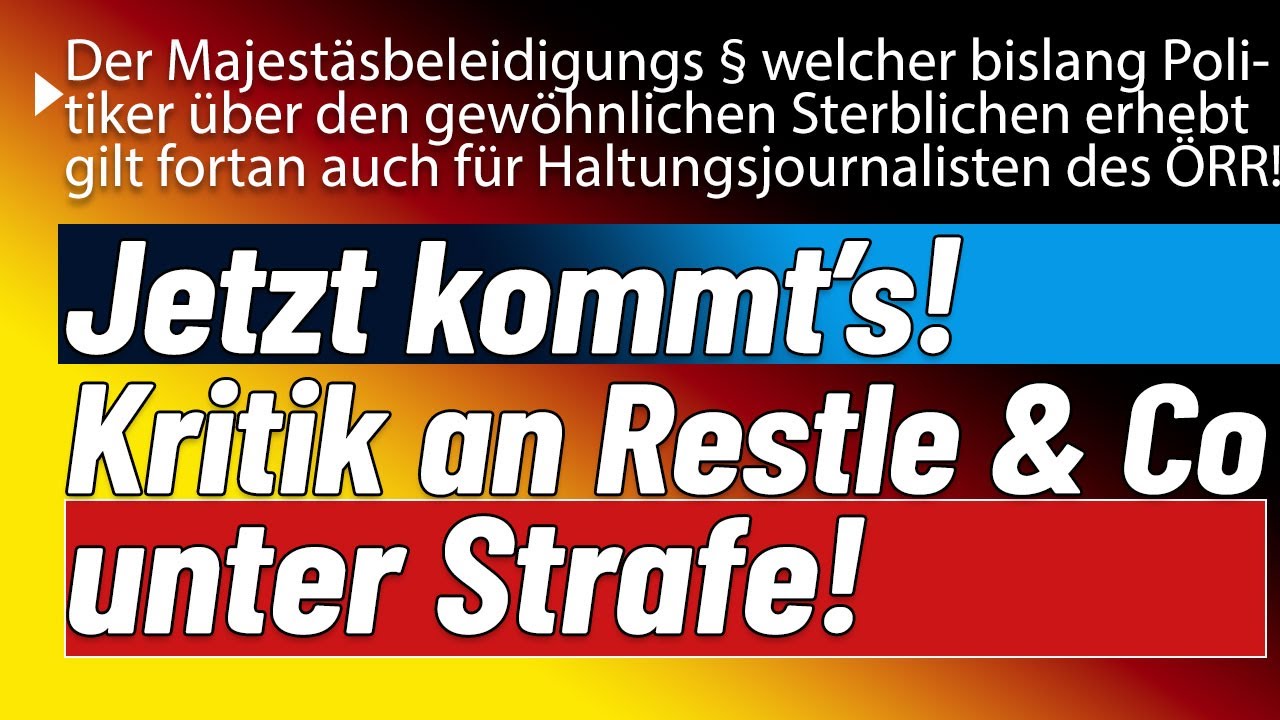 Kritik an &Ouml;RR bald Straftat! B&ouml;hmermann, Restle, Reschke, Lanz & Hayali unter Sonderschutz.