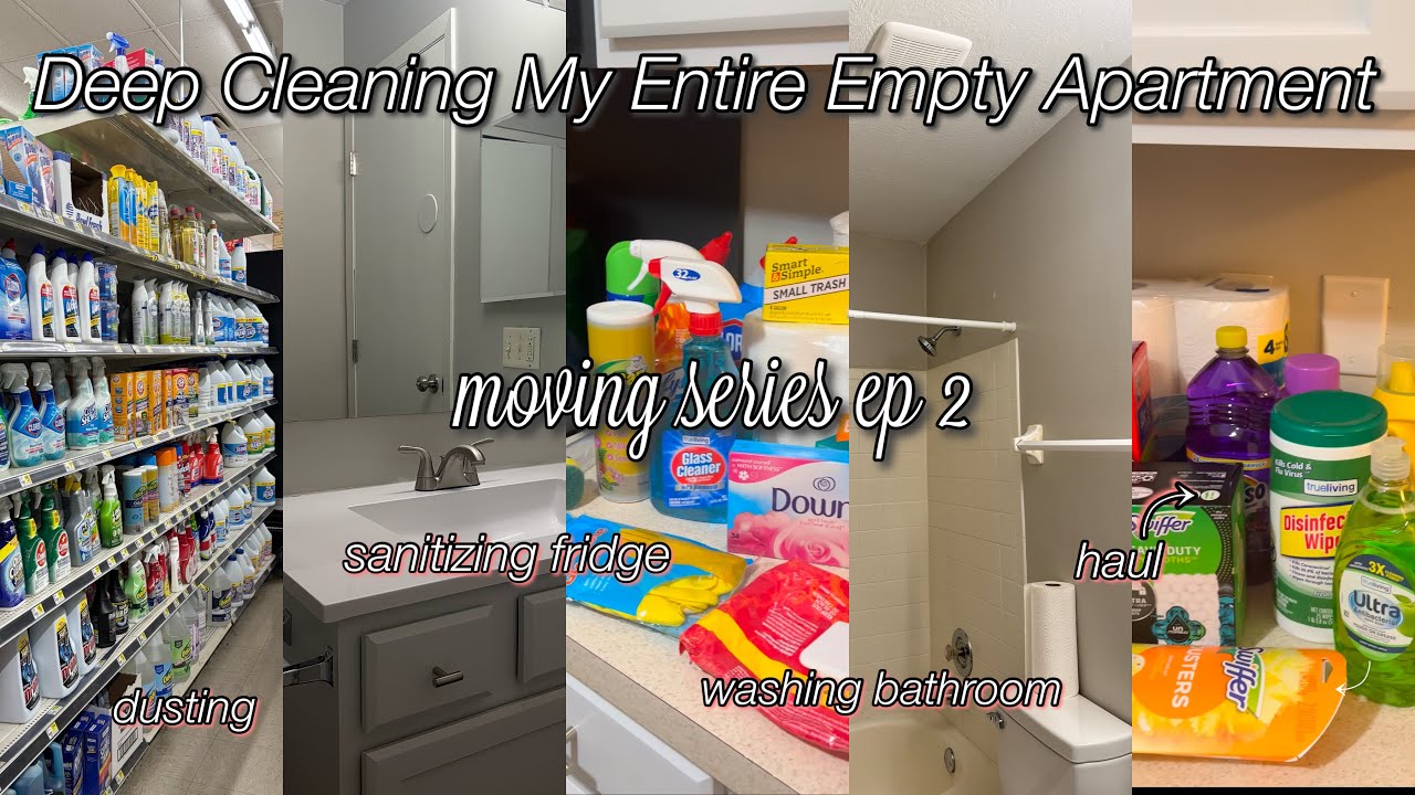 DEEP CLEANING my apartment BEFORE moving in ☆ moving series ep 2: supplies haul, sweeping, +more