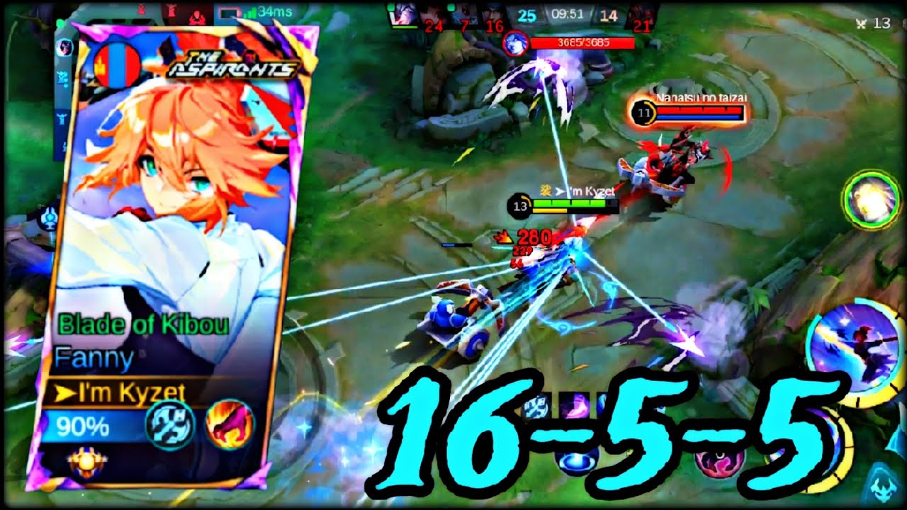BEST FANNY SKIN+PERFECT GAMEPLAY WITH 16 KILLS!! | MLBB