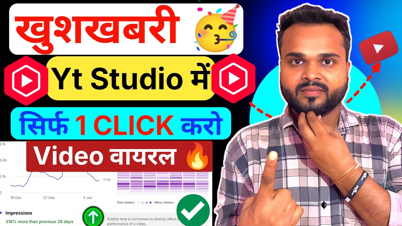 🥳खुशखबरी Yt Studio में सिर्फ 1 Click करो Video वायरल📈  | Yt Studio Use Kaise Kare | ✅ 