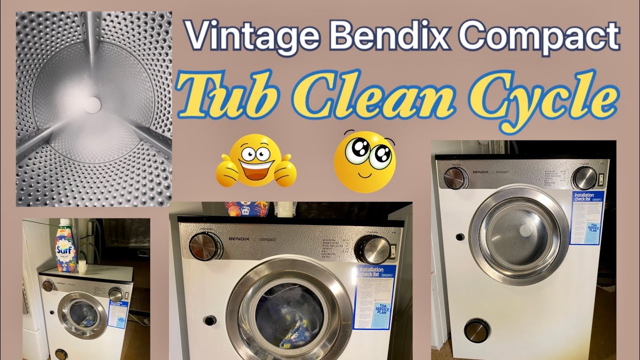 Vintage “Baby” Bendix, Tub Clean Cycle Using Dishwasher Tablets @TheLaundryCentre @servisslimline