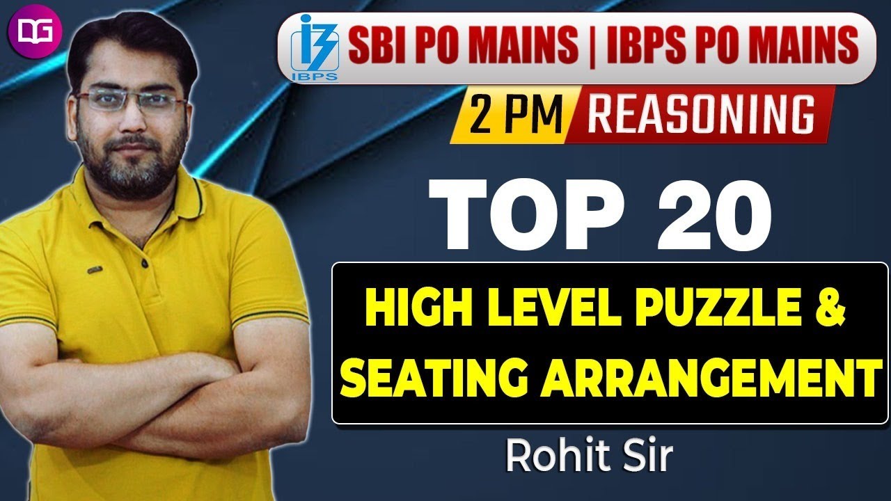 Puzzle and Seating Arrangement | IBPS PO Mains | SBI PO Mains 2020 | Rohit Sir Reasoning | Guidely