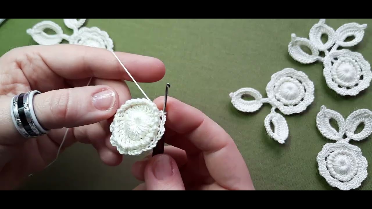 МК Цветок с листиками. Мини композиция. Ирландское кружево.