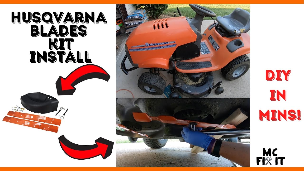 How To Easily Change Riding Lawn Mower Blades & Mulching Kit - Husqvarna LTH 130 [Complete Guide]