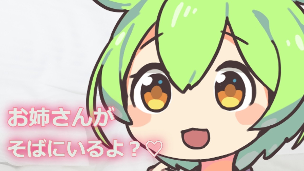 【ASMR】ずんだもんお姉さんが添い寝してくれる癒しの睡眠導入向け動画。【20分】