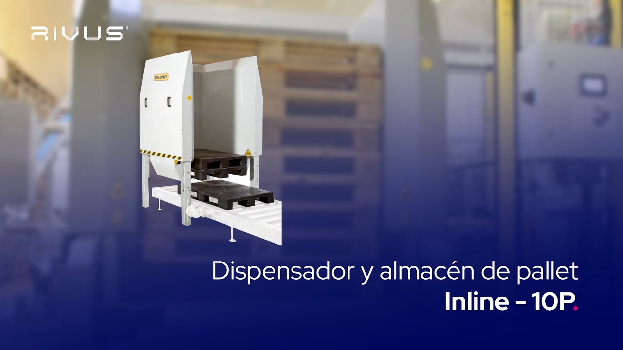 Dispensador y almac&eacute;n de pallets Inline-10P - Maquina dispensadora de tarimas | RIVUS&reg;