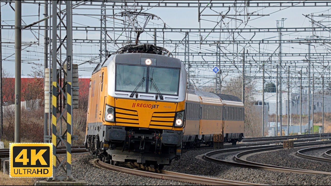 Vlaky Praha - Běchovice / Trains Prague 6.1.2018 (4K)