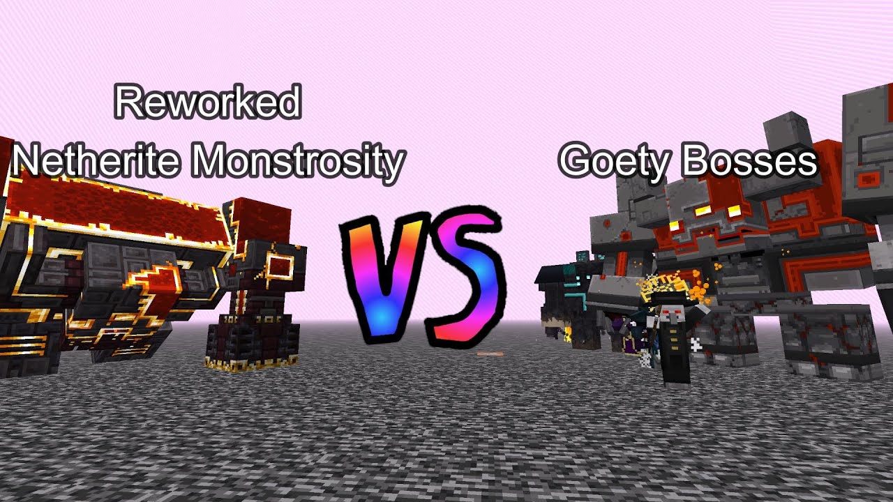 Reworked Netherite Monstrosity vs Goety Bosses | Minecraft  Mob Battle