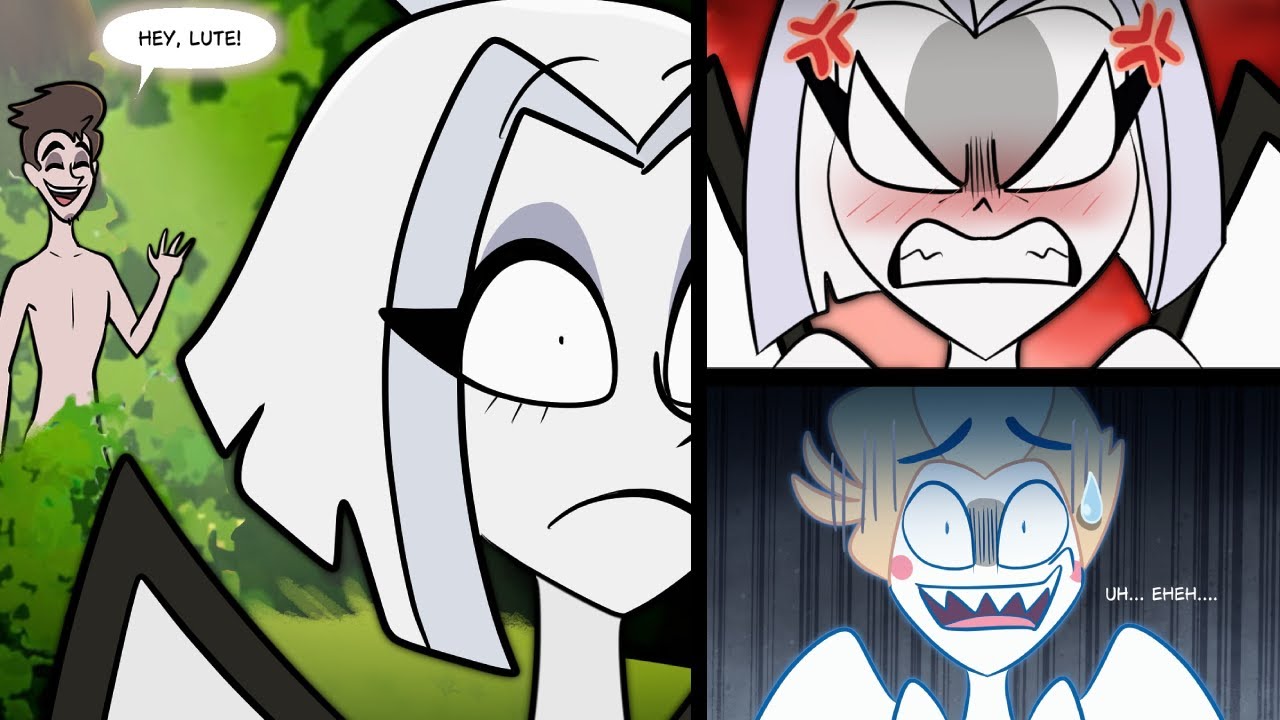 Lute in Eden - A VERY awkward encounter with Adam 🗡️🎸😨😳😅💕 Hazbin Hotel Season 2 • COMIC DUB