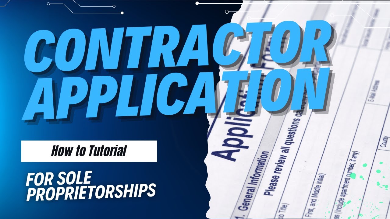 How to Fill Out the Contractor License Application | Step-by-Step Guide | Sole Ownership (2025)