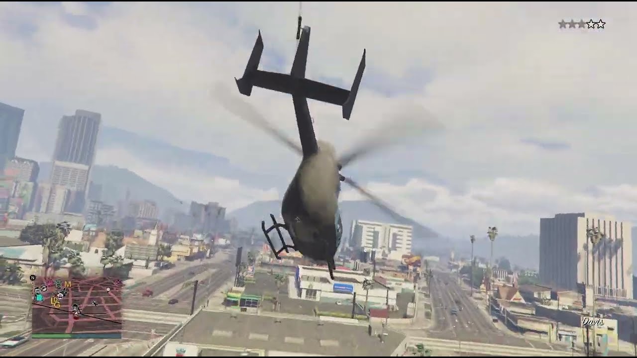 Crashing a helicopter.